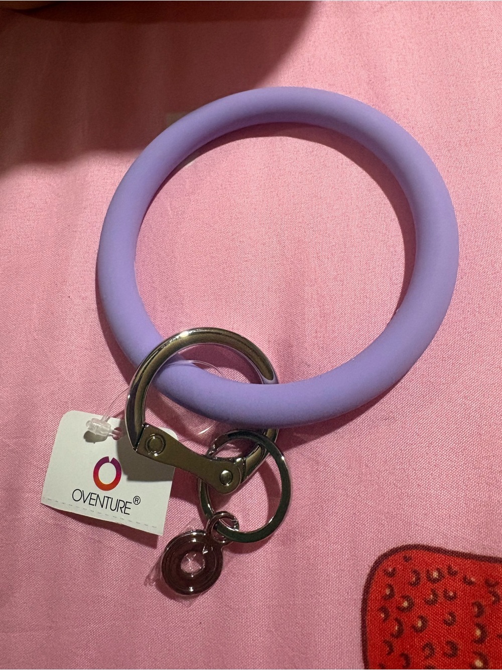 Oventure Lavender Silicone Wristlet Key Ring with Metal Clasp
